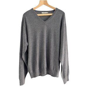 Peter Millar Men's Sz XXL Gray 100% Merino Wool Long Sleeve Pullover Sweater